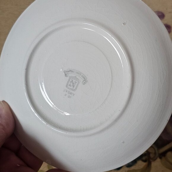 Vintage National Dinnerware Ivory China Cup Saucer Floral Pattern Replacement - Picture 8 of 13